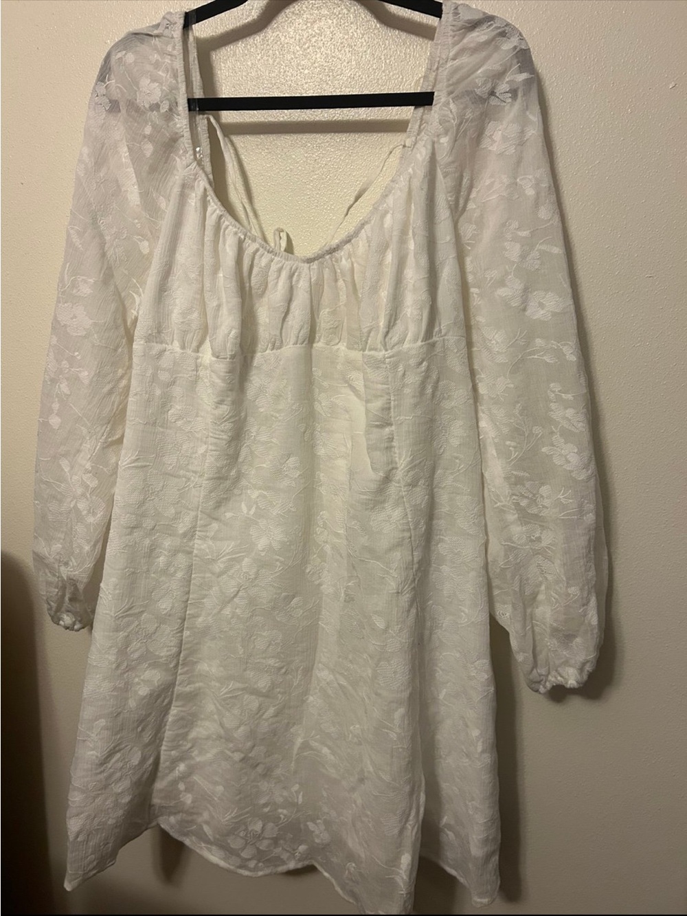 wild fable White Floral Sheer Mini Dress